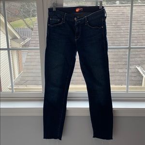 Dark Blue Mother Superior Cropped Jeans